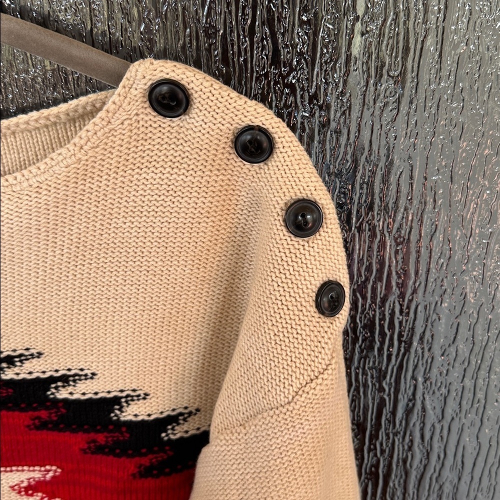 Ralph Lauren Jeans Company Ralph Lauren Beige Aztec Knit Sweater Size S - Picture 9 of 12